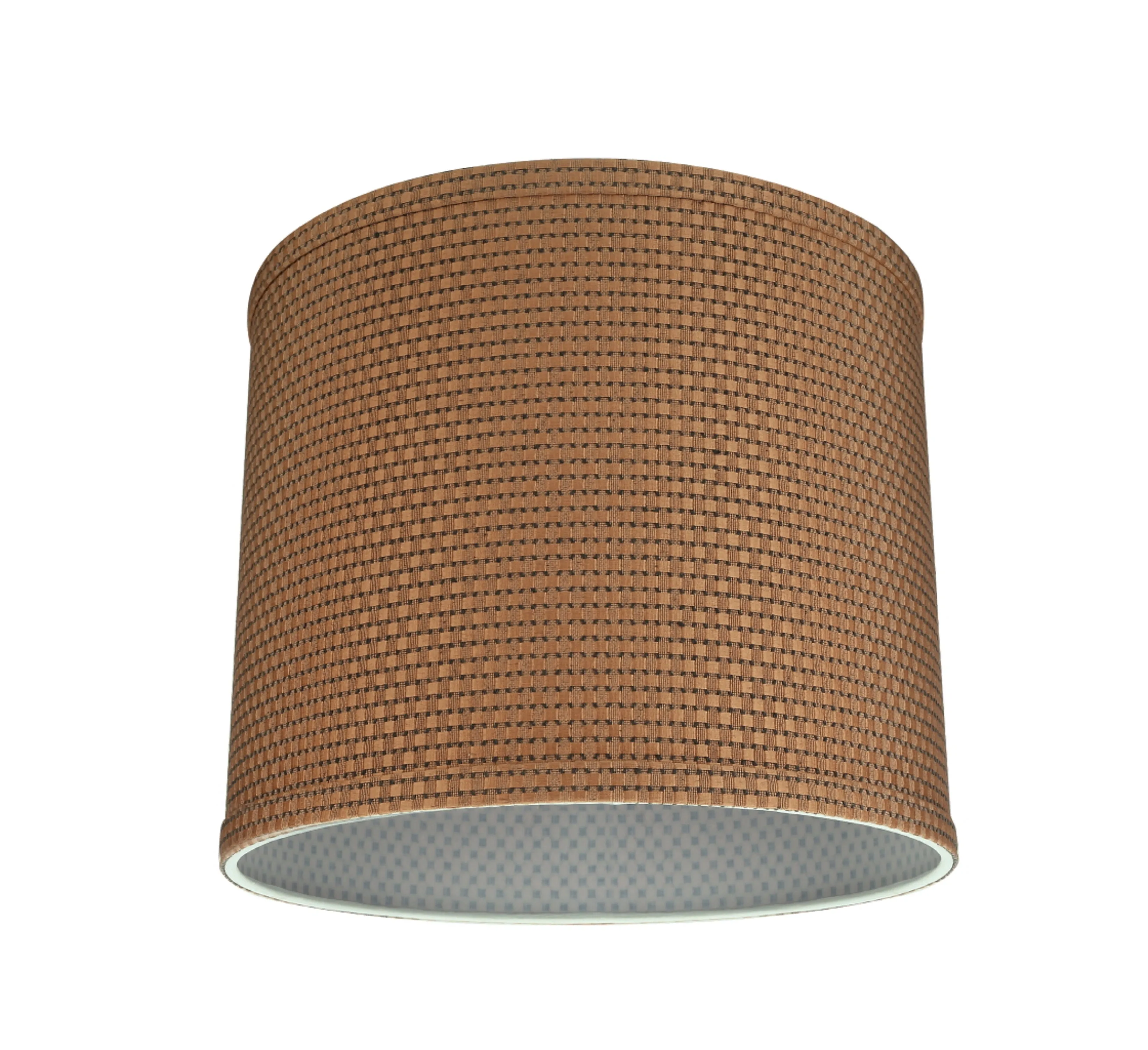 # 31089 Transitional Hardback Drum (Cylinder) Shaped Spider Construction Lamp Shade in Brown, 12" wide (12" x 12" x 10")