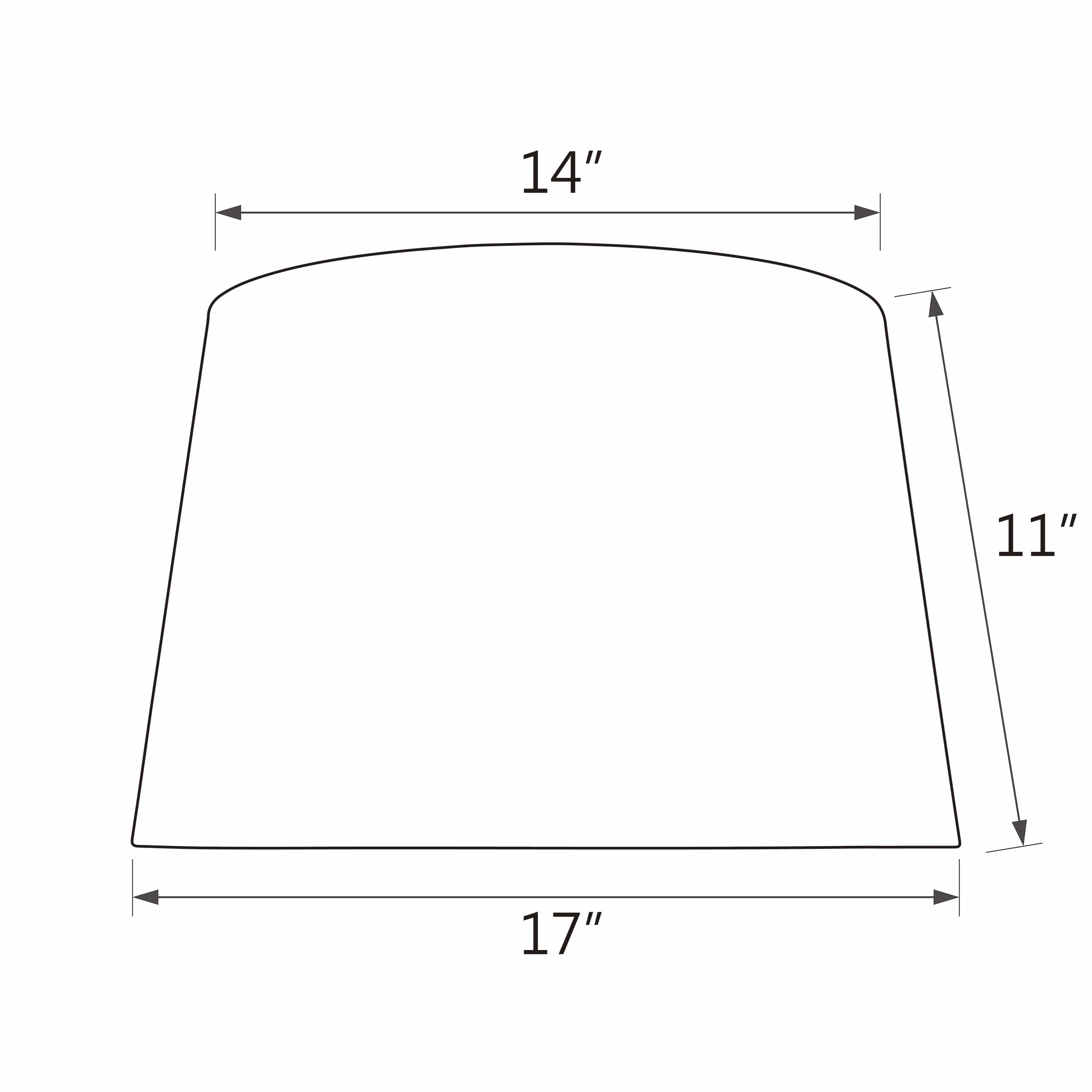 # 32025 Transitional Hardback Empire Shape Spider Construction Lamp Shade in White Fabric, 17" wide (14" x 17" x 11")