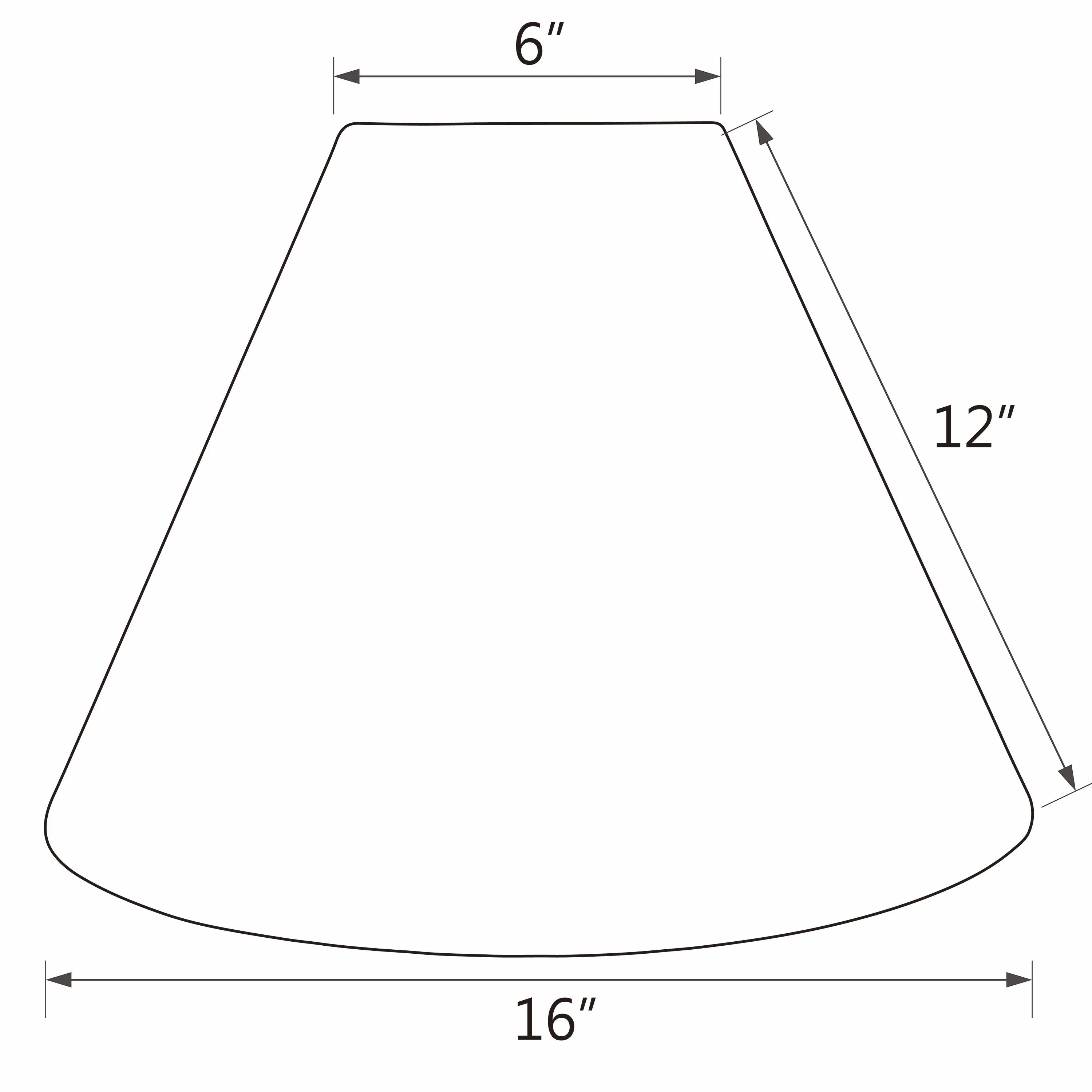 # 32031 Transitional Hardback Empire Shape Spider Construction Lamp Shade in Off White Fabric, 16" wide (6" x 16" x 12")
