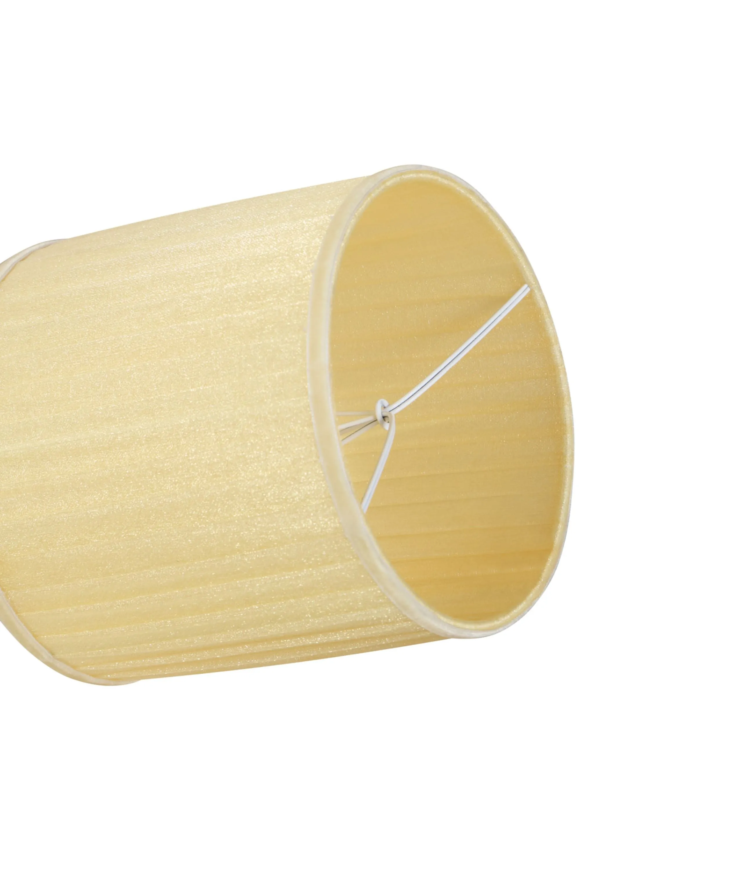 # 33221, Small Hardback Drum Contemporary Design Chandelier Clip-On Shade, Organza Gold, 5-1/2" Top x 5-1/2" Bottom x 5" Height