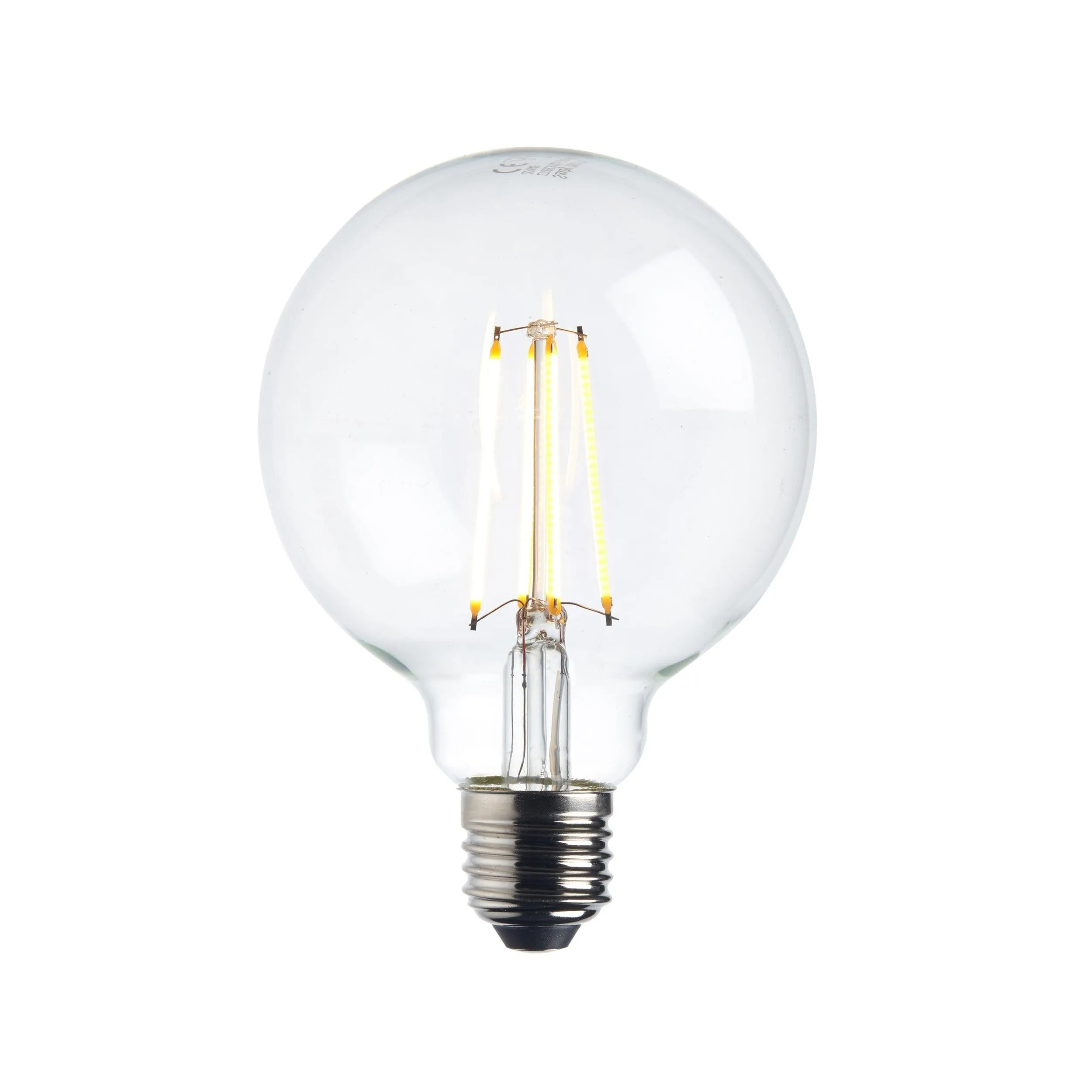 4 x E27 Warm White LED Filament Globe Light Bulb Dimmable 7W
