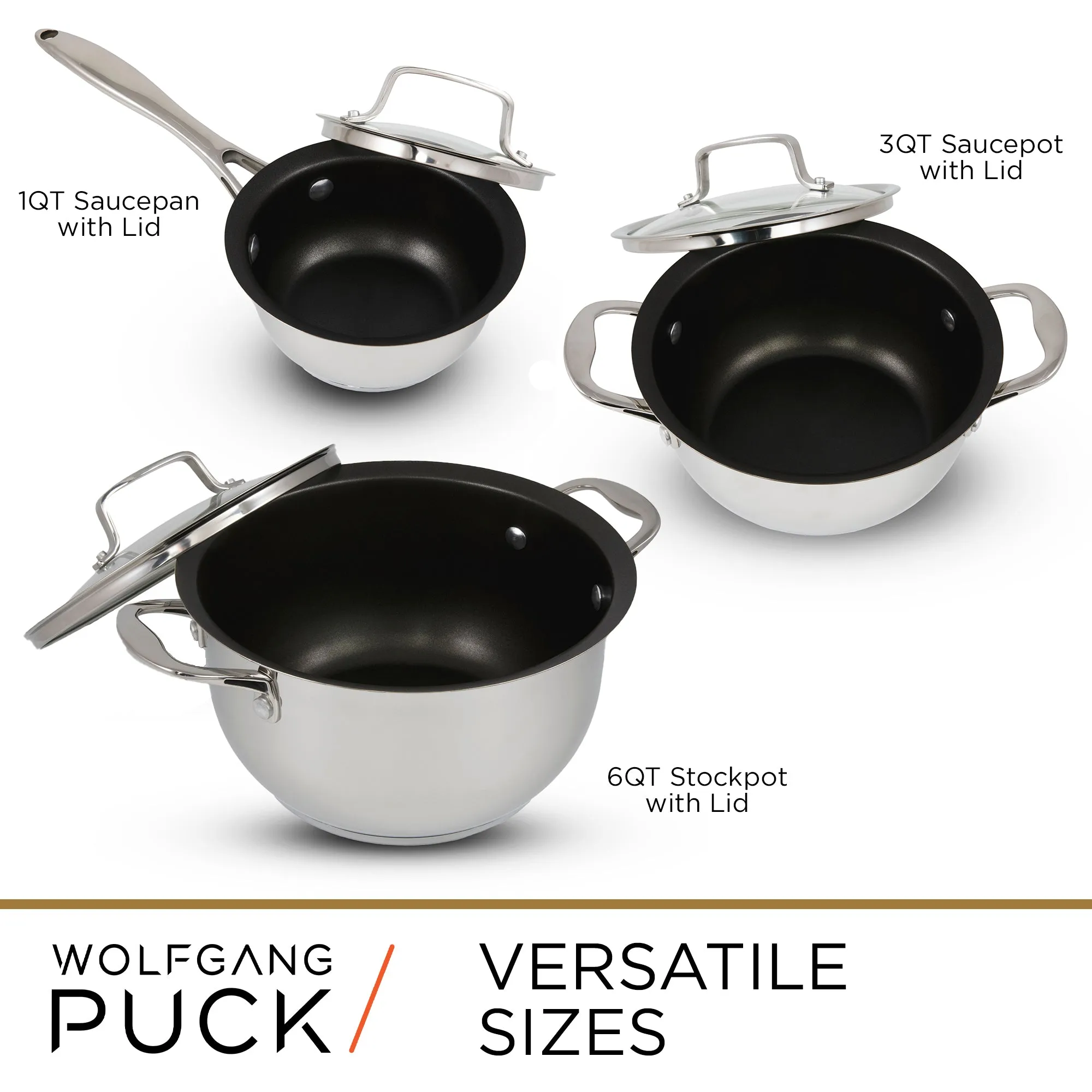 6-Piece Stainless Steel Pots and Pans