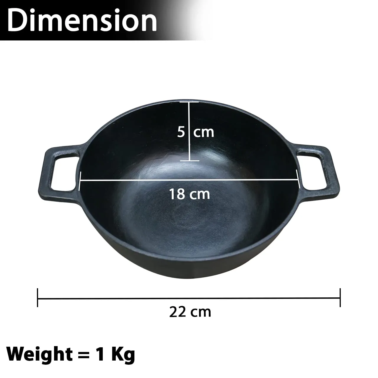 7" Cast Iron Kadhai | Healthy Cooking | OTG & Induction Friendly | Ready To Use