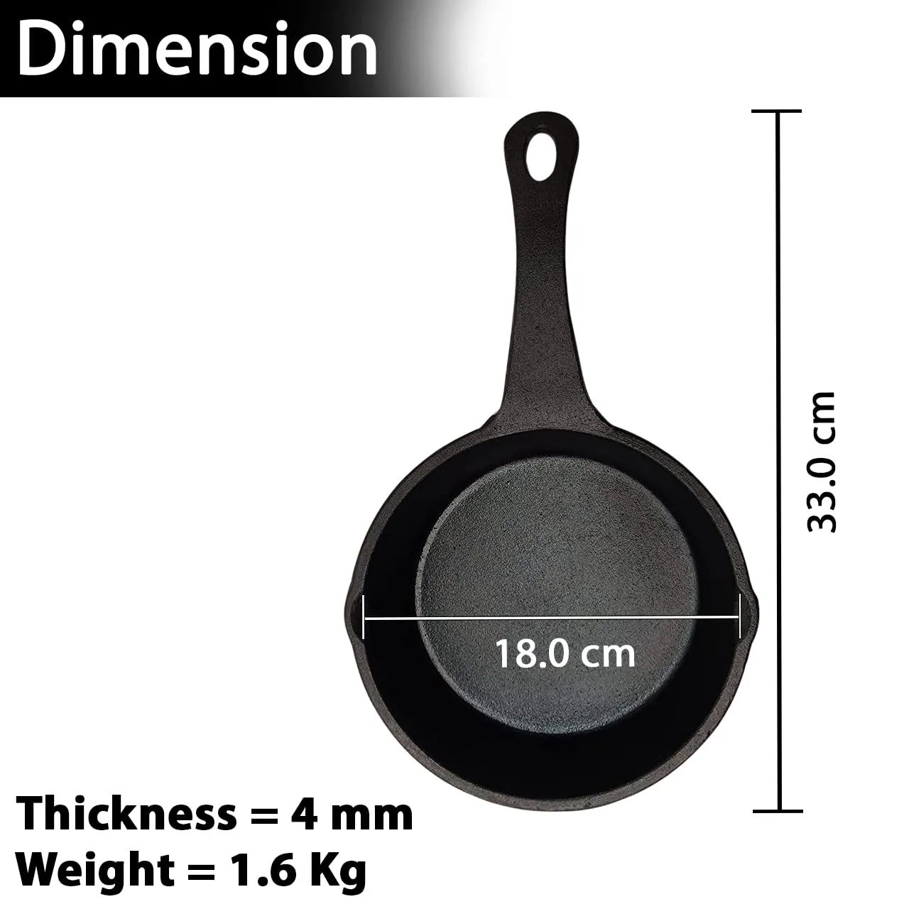 7" Cast Iron Skillet | Frying & Sautéing | Healthy Cookware | Pre-Seasoned