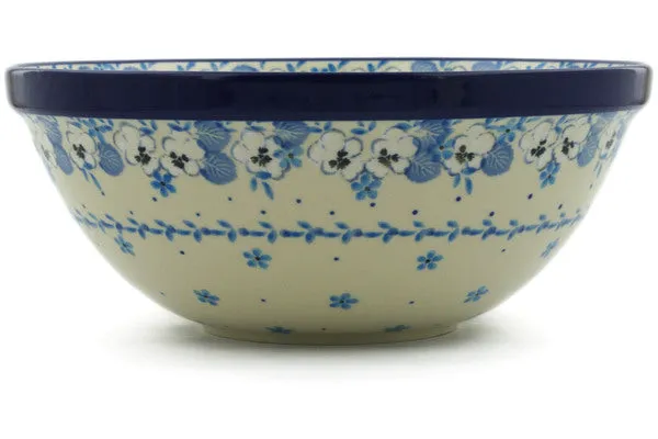 9" Bowl - White Pansy