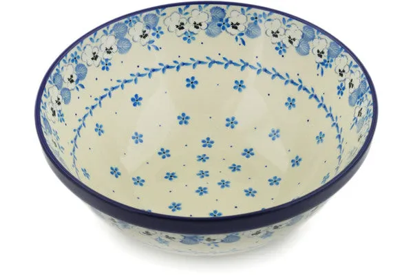9" Bowl - White Pansy