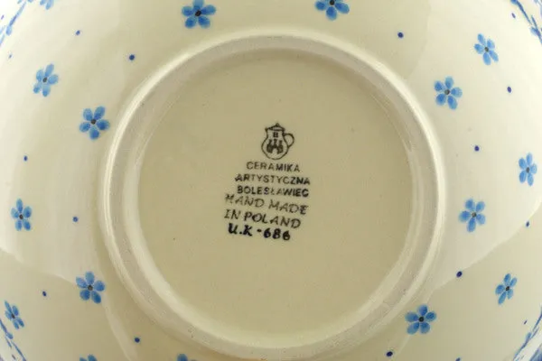 9" Bowl - White Pansy