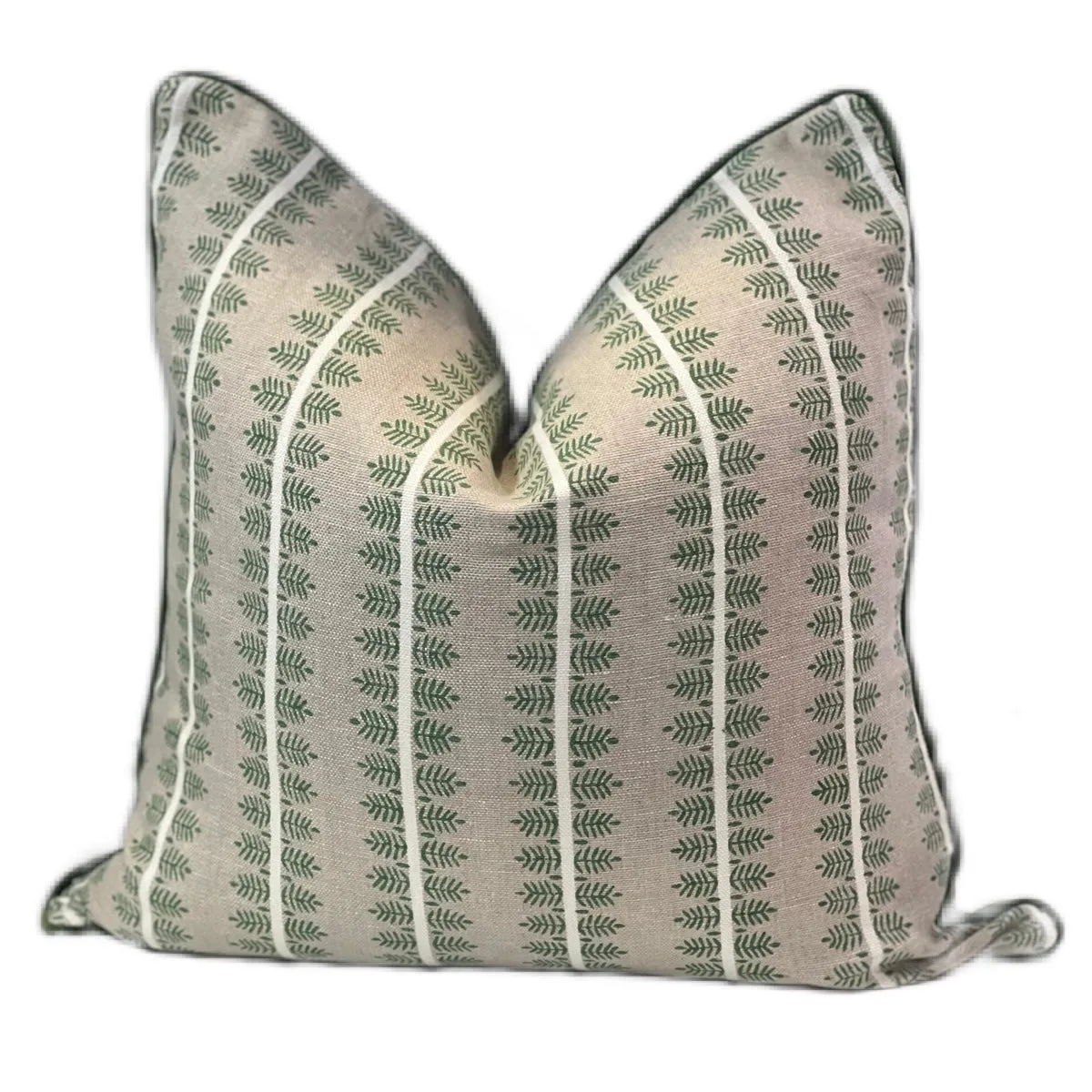 Alva Block Print Pillow - Mossy Sage