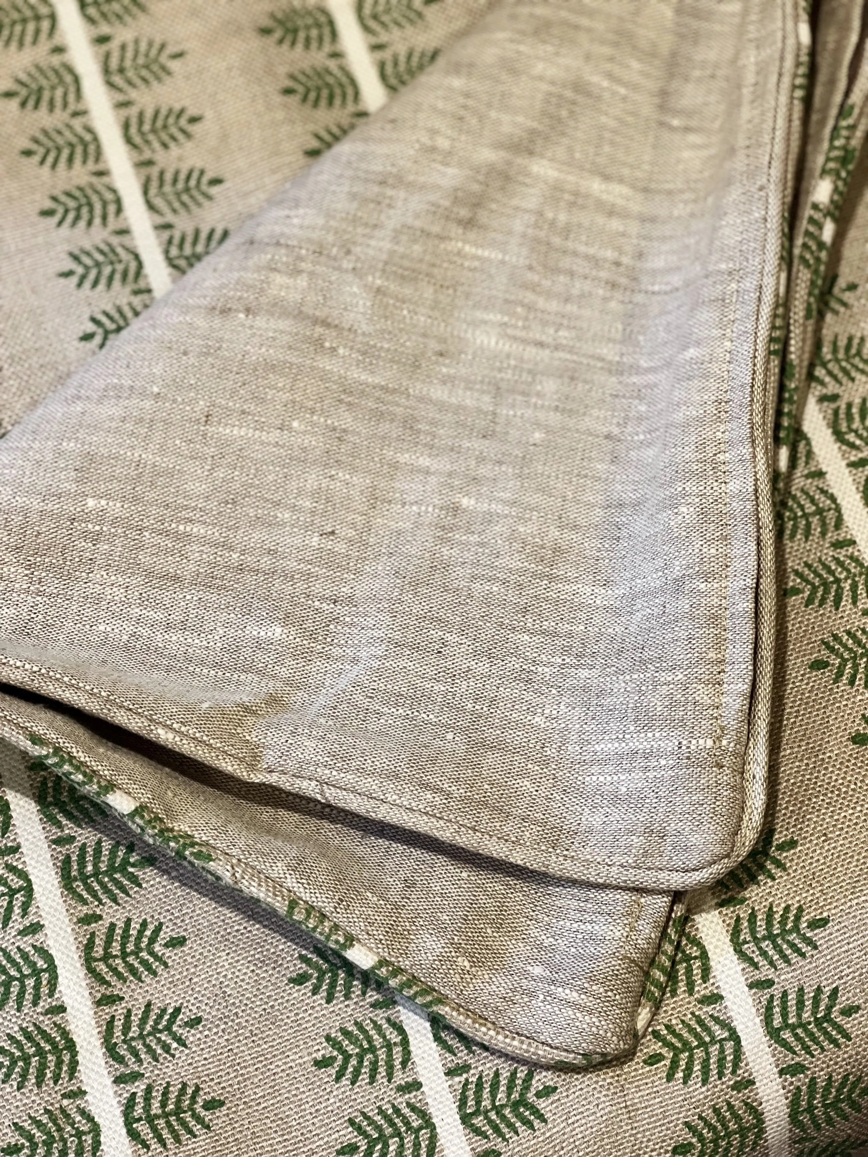 Alva Block Print Pillow - Mossy Sage