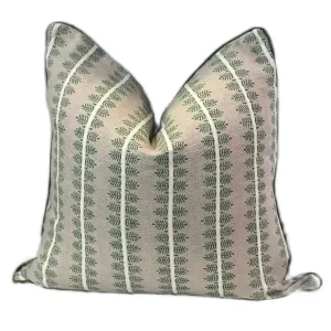 Alva Block Print Pillow - Mossy Sage