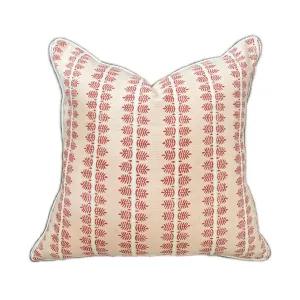 Alva Block Print Pillow - Velvet Rose