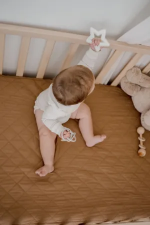 Bambella Designs 2-in-1 Waterproof Cot Sheet & Mattress Protector | Chestnut