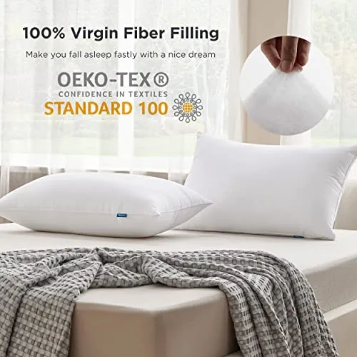 Bedsure Pillows Queen Size Set of 2 - Queen Pillows 2 Pack Down Alternative Hotel Quality Bed Pillows for Sleeping Soft and Supportive Pillows for Side and Back Sleepers