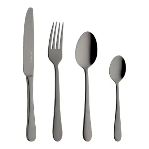 Black 16 Piece Cutlery Set for 4 people