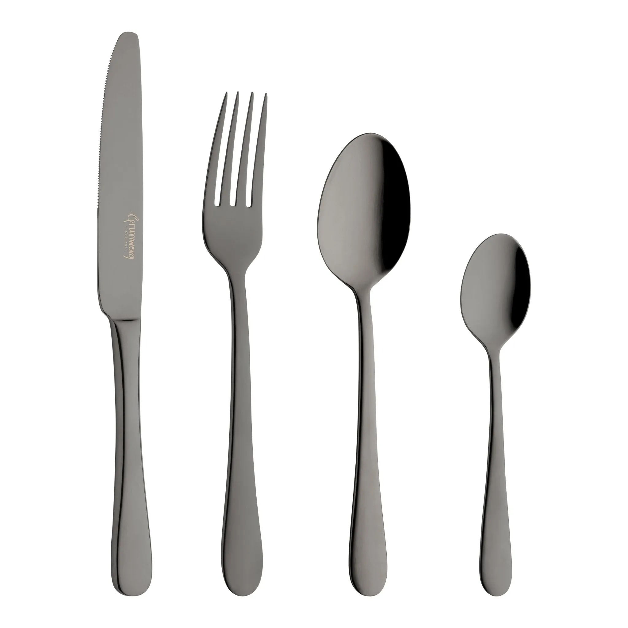 Black 16 Piece Cutlery Set for 4 people