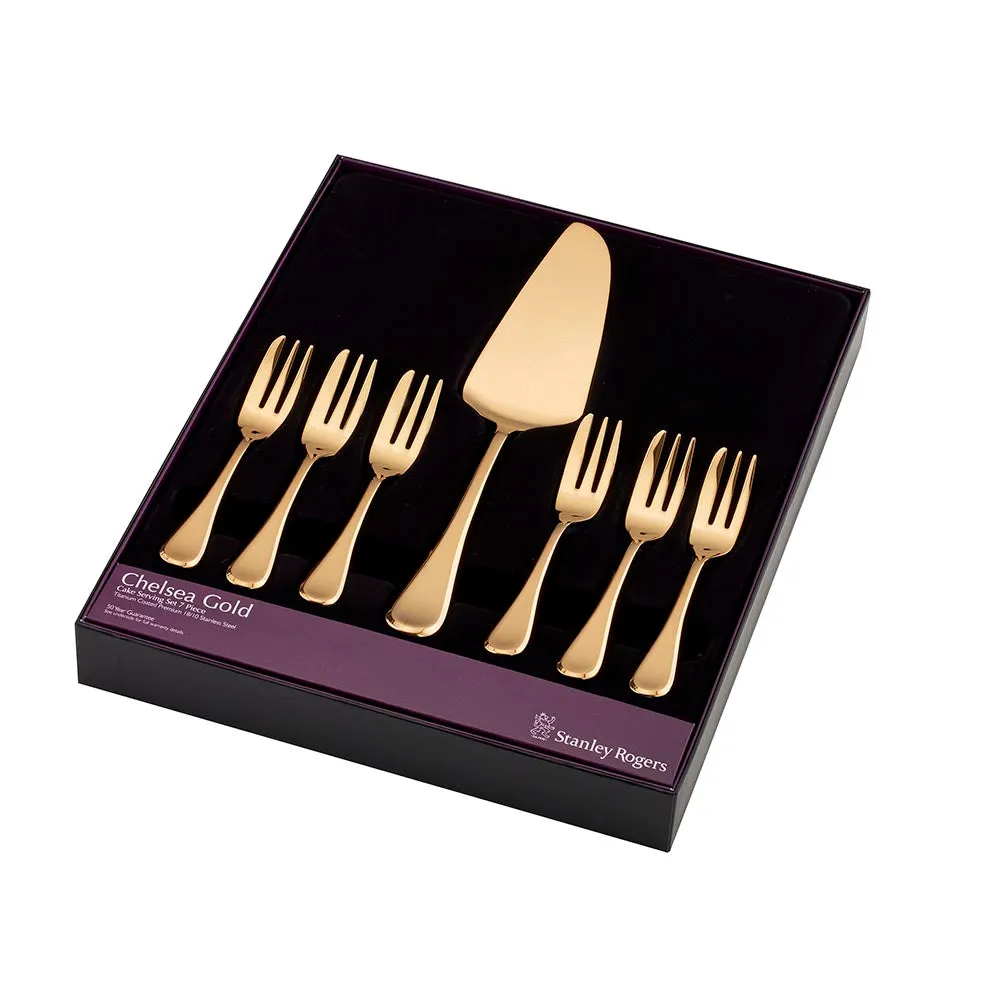 Chelsea Gold Cake Serving 7 Piece Set
