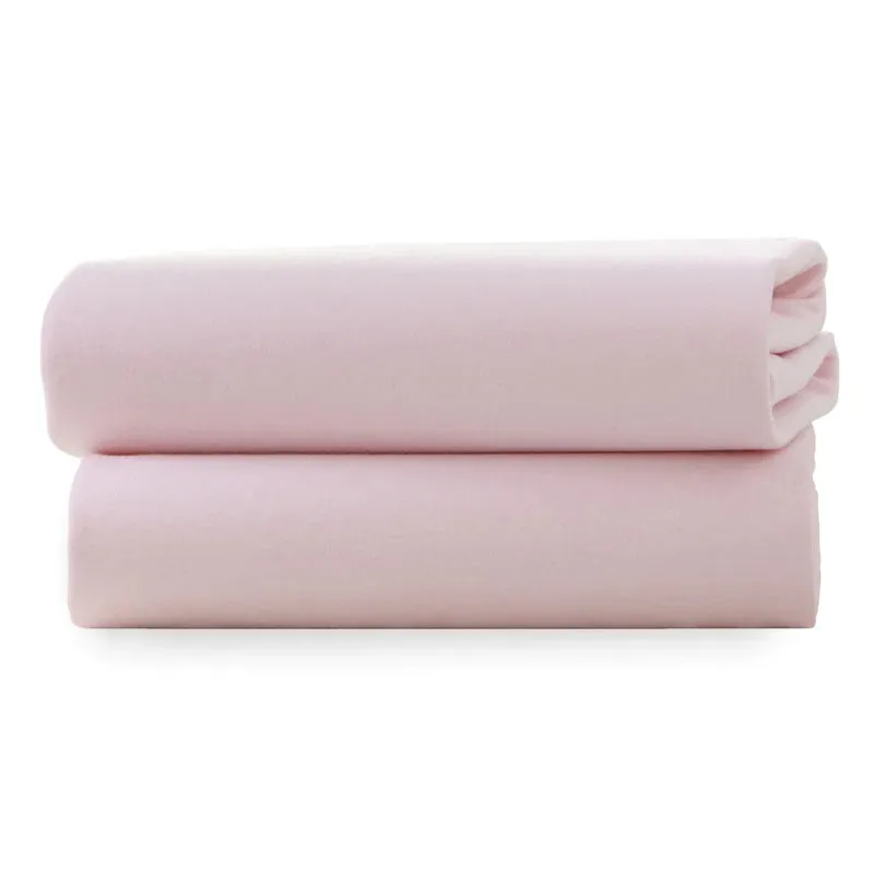 Clair de Lune 2-Pack Cotton Fitted Sheets Cot Pink 60/120