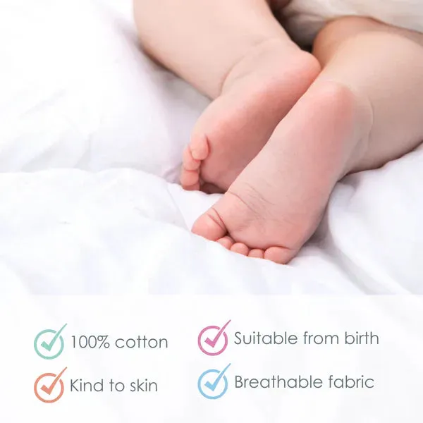 Clair-de-lune Grey/White Stars & Stripes 2 Pack Fitted Pram/Crib Sheets - 90 x 40 cm
