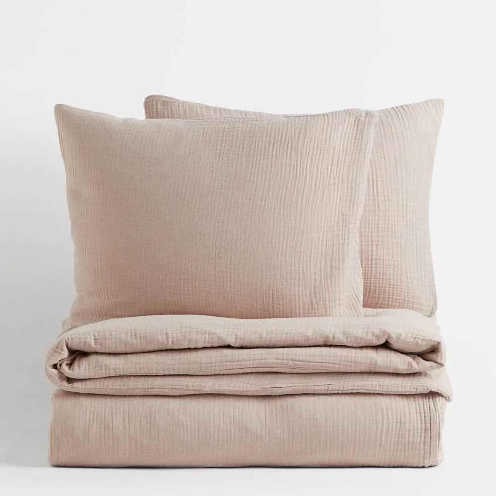 Double bed linen set H&M Home Muslin King, beige