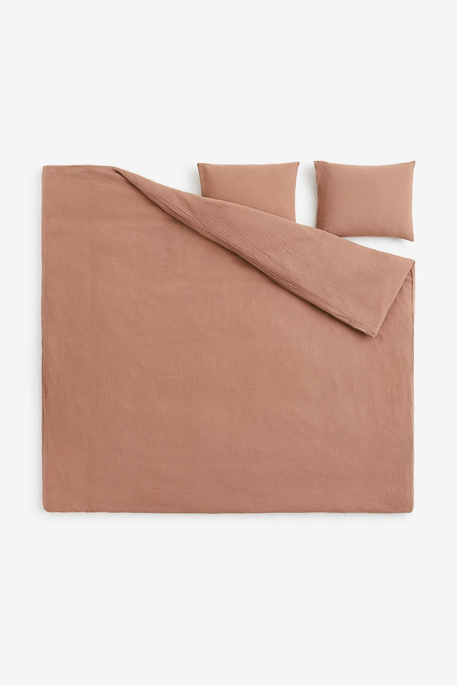 Double bedding set H&M Home Muslin King, light brown