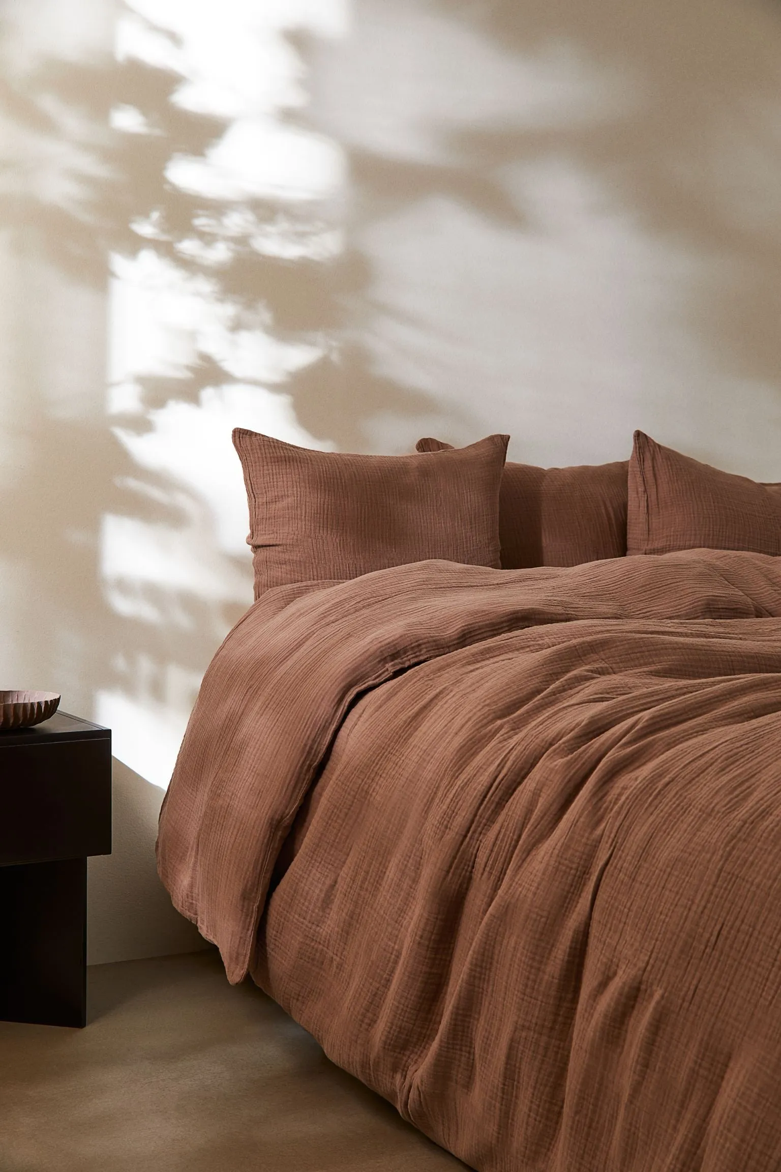 Double bedding set H&M Home Muslin King, light brown