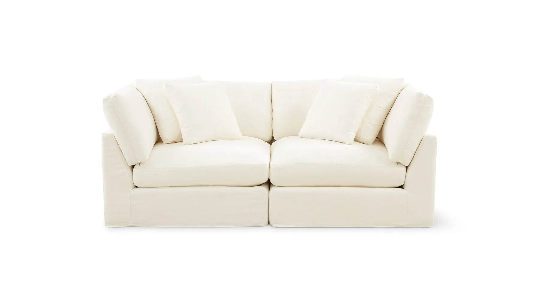 Get Together™ 2-Piece Modular Sofa, Large, Cream Linen
