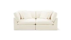 Get Together™ 2-Piece Modular Sofa, Large, Cream Linen