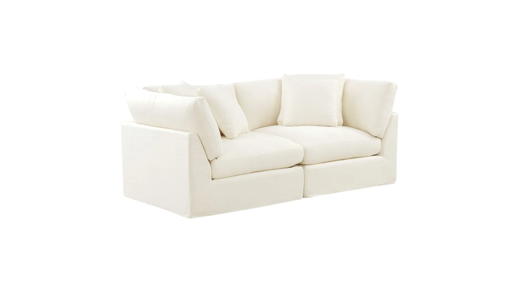 Get Together™ 2-Piece Modular Sofa, Large, Cream Linen