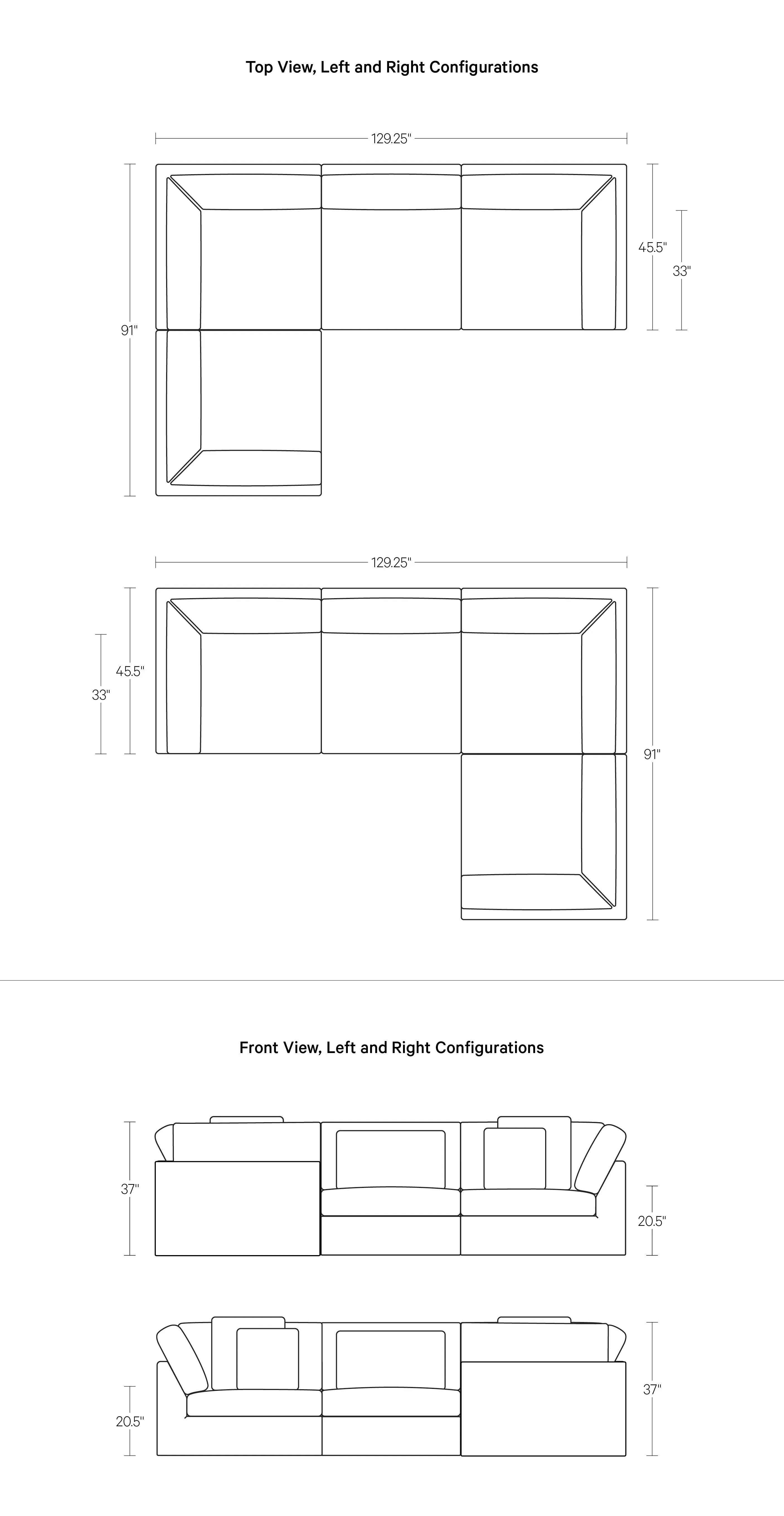Get Together™ 4-Piece Modular Sectional Closed, Large, Light Pebble