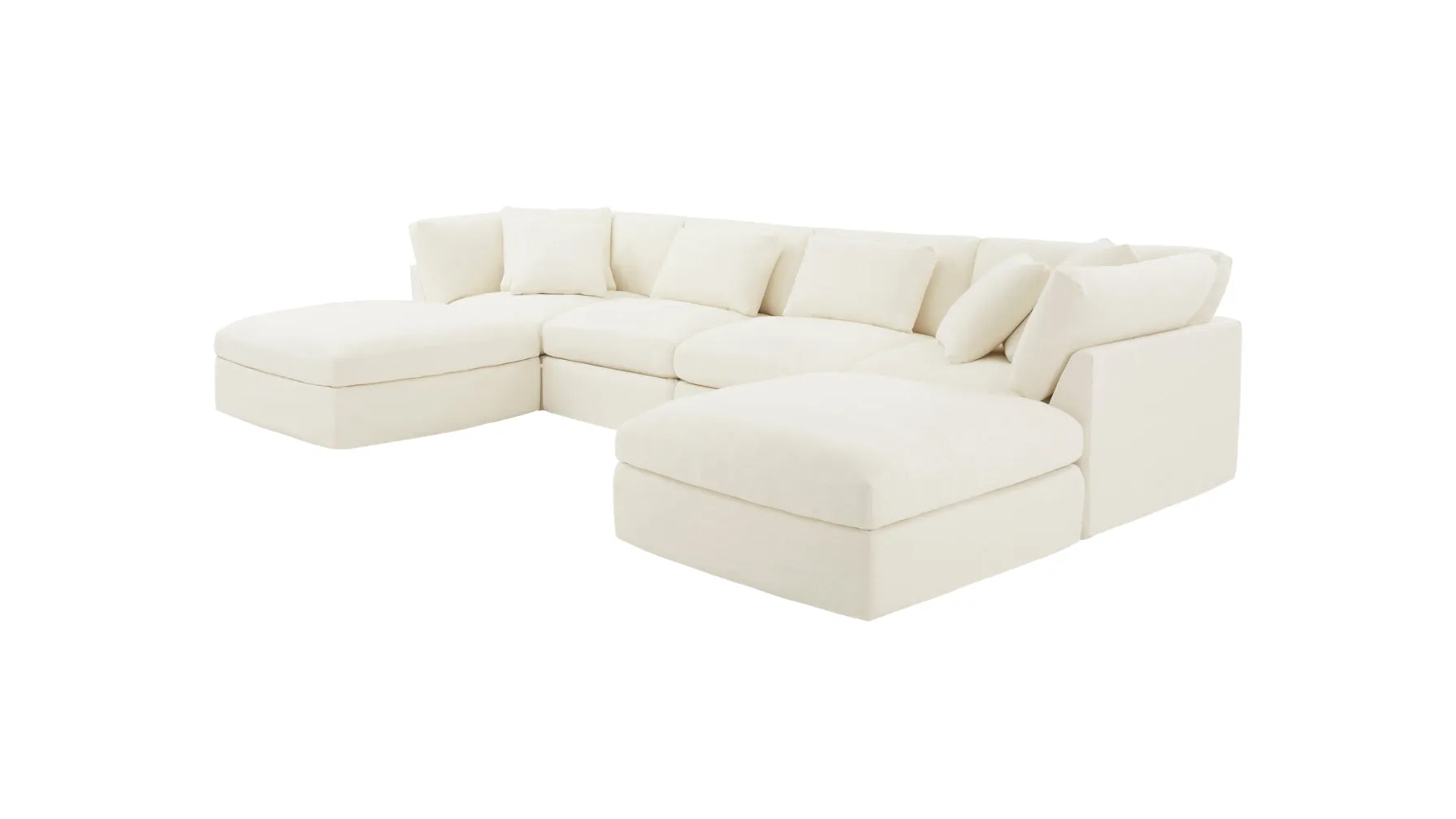 Get Together™ 6-Piece Modular U-Shaped Sectional, Large, Cream Linen