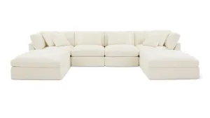 Get Together™ 6-Piece Modular U-Shaped Sectional, Large, Cream Linen