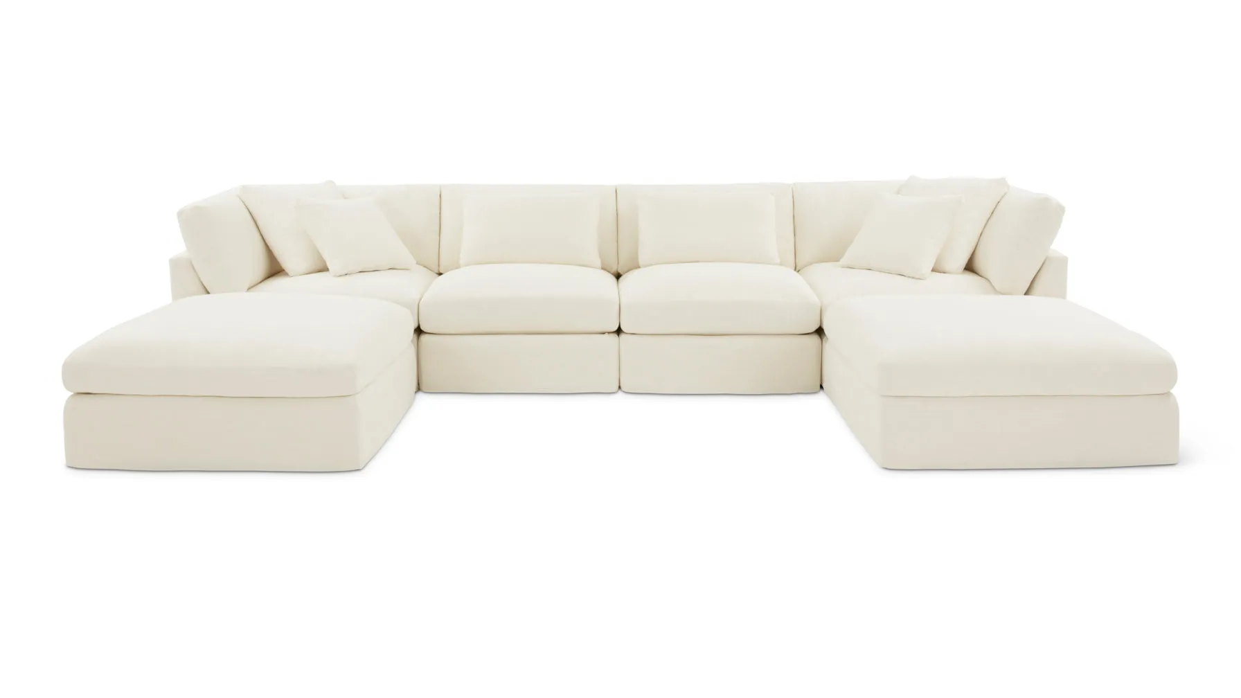 Get Together™ 6-Piece Modular U-Shaped Sectional, Large, Cream Linen