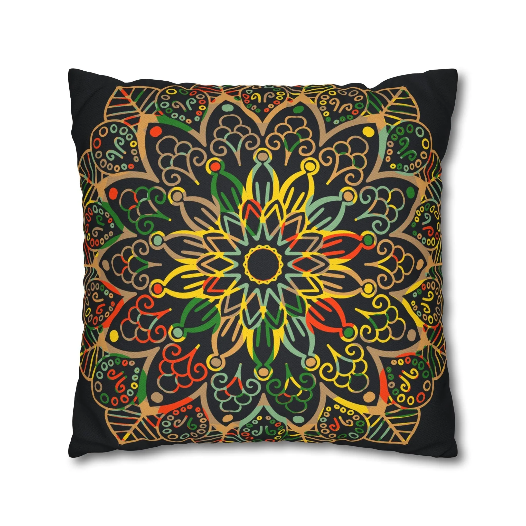 Handmade Mandala Art Pillowcase - Dark Charcoal Blue