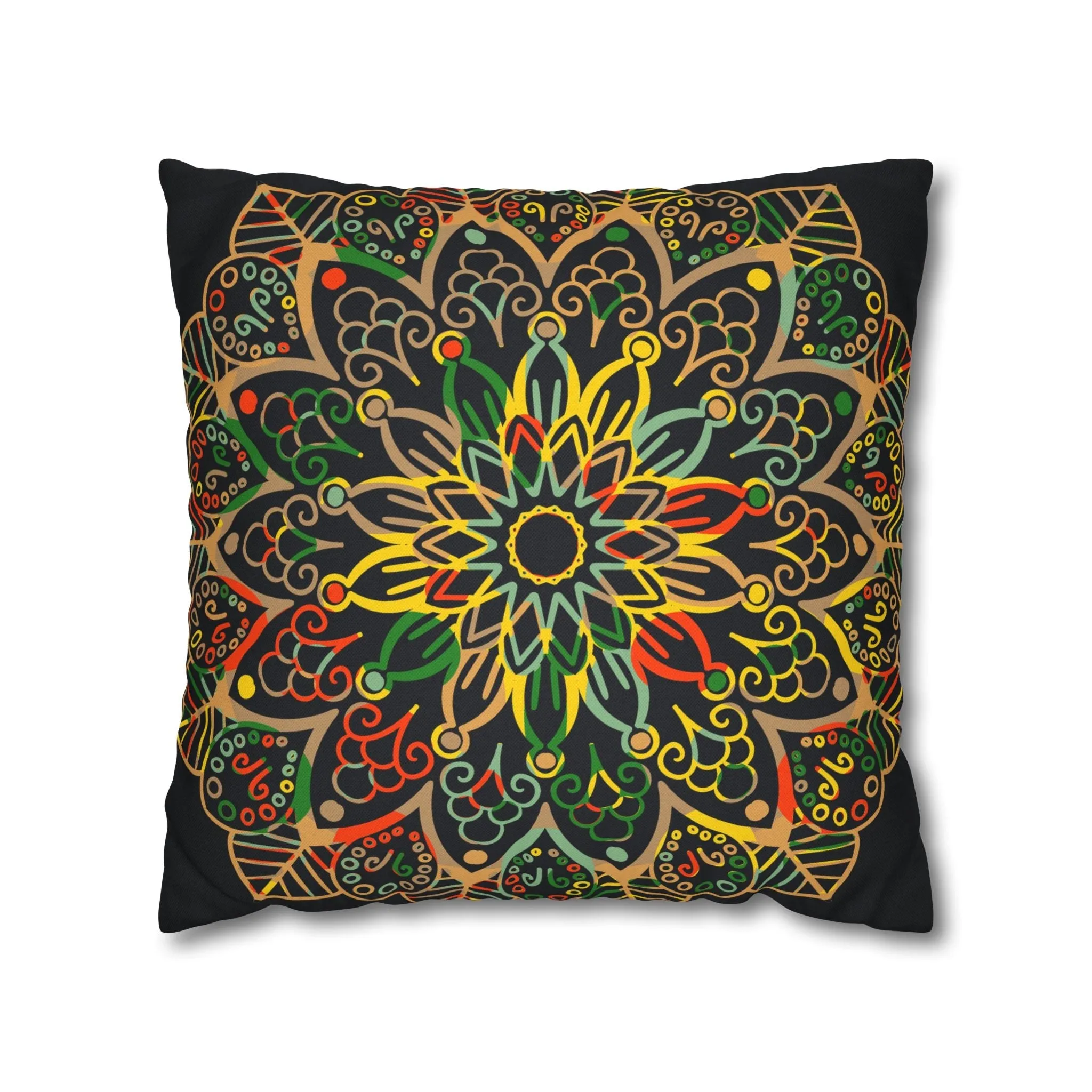 Handmade Mandala Art Pillowcase - Dark Charcoal Blue