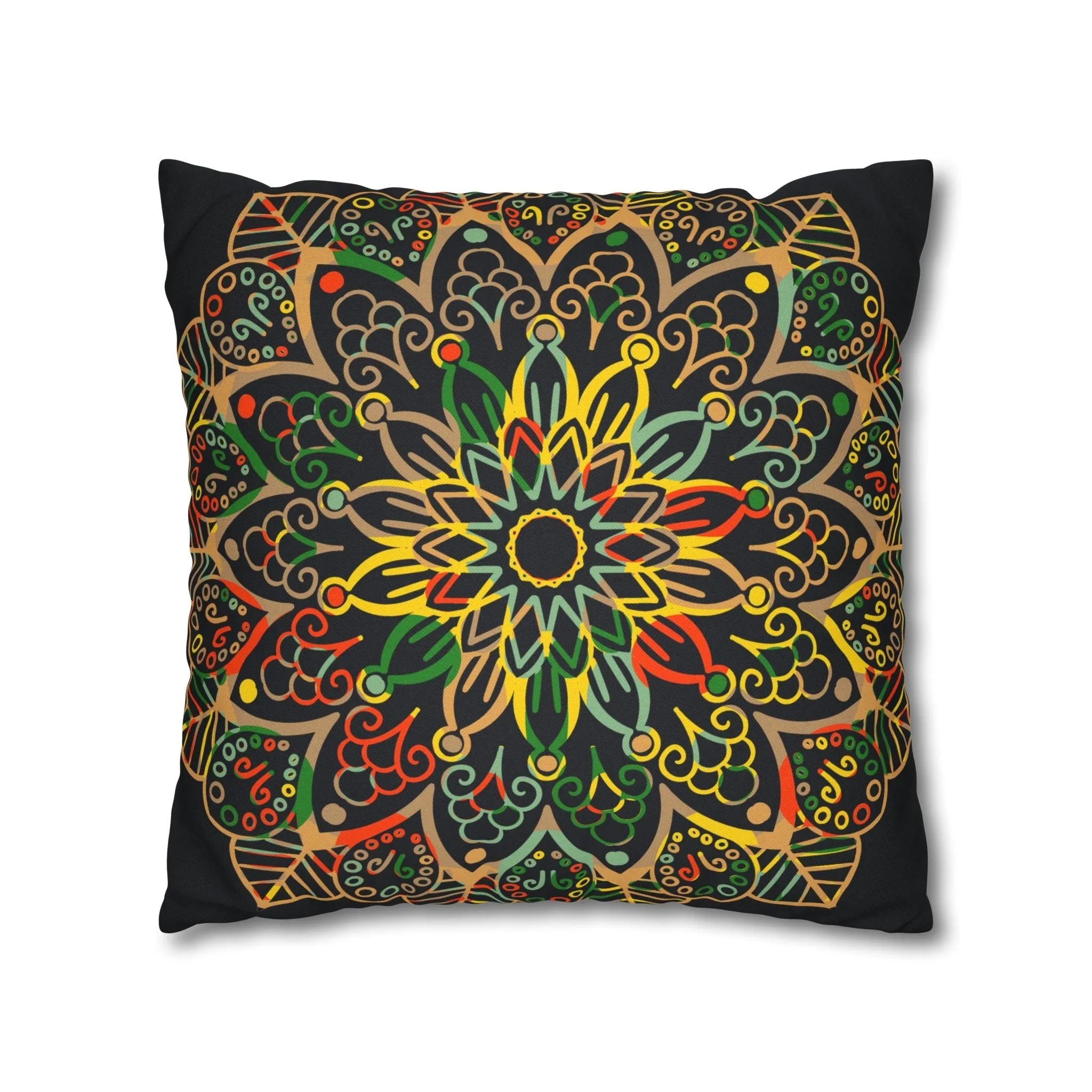 Handmade Mandala Art Pillowcase - Dark Charcoal Blue