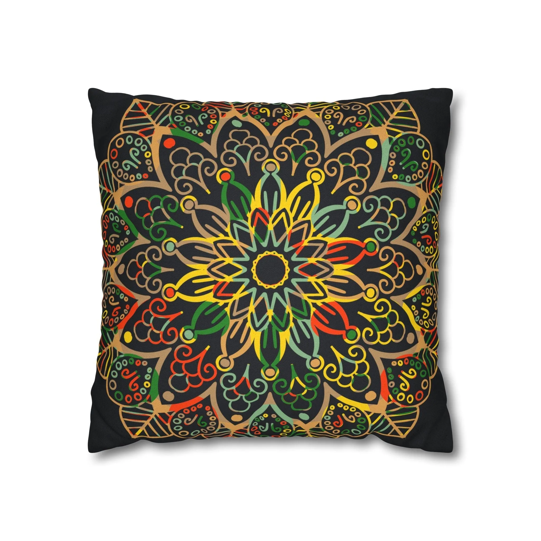 Handmade Mandala Art Pillowcase - Dark Charcoal Blue