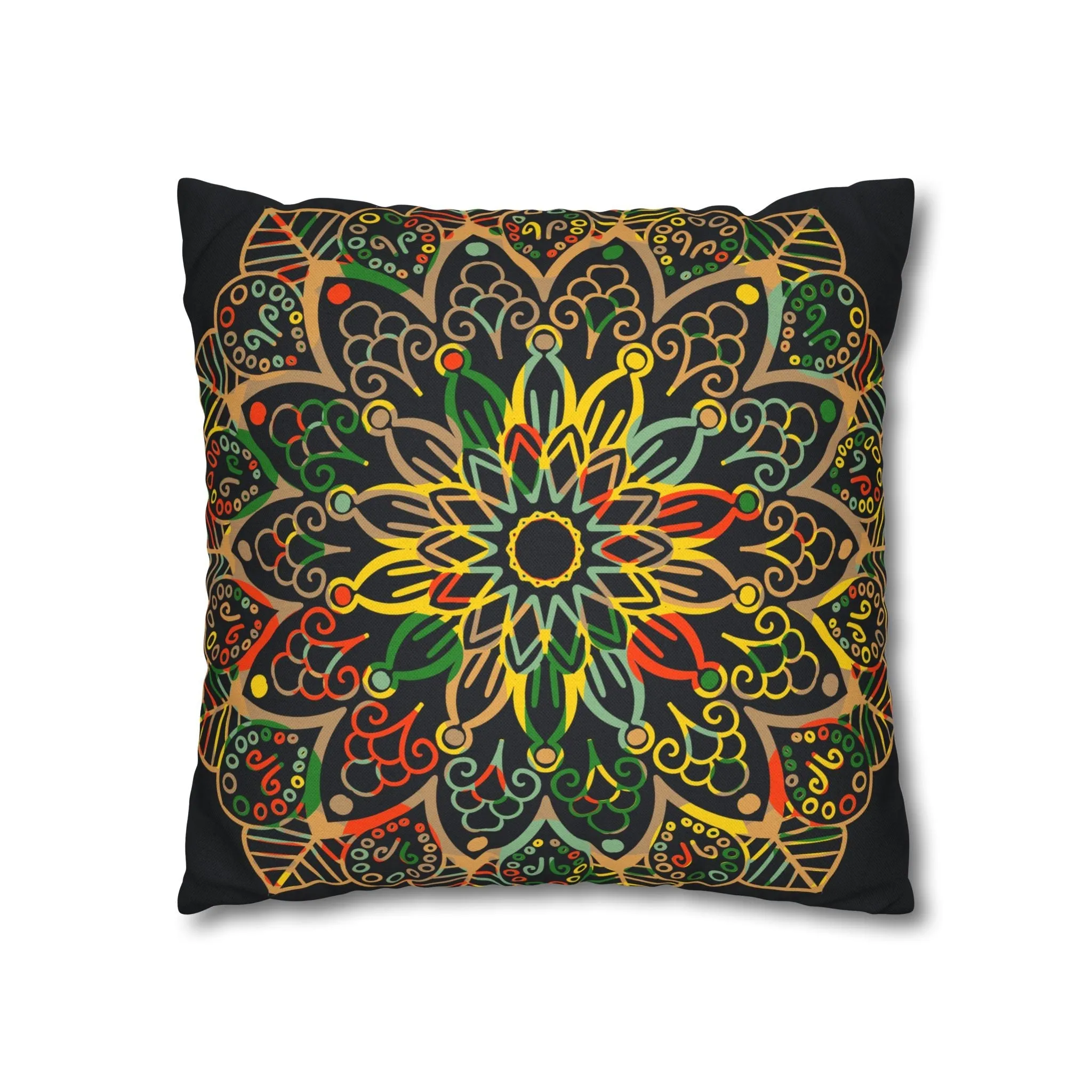 Handmade Mandala Art Pillowcase - Dark Charcoal Blue