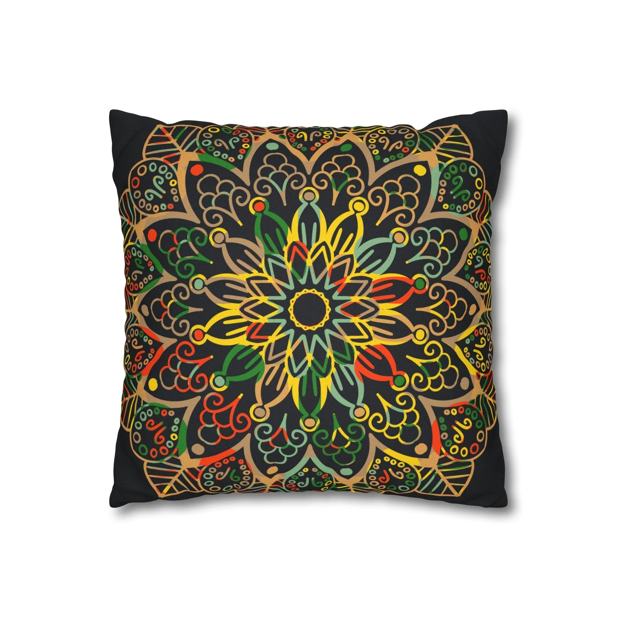 Handmade Mandala Art Pillowcase - Dark Charcoal Blue