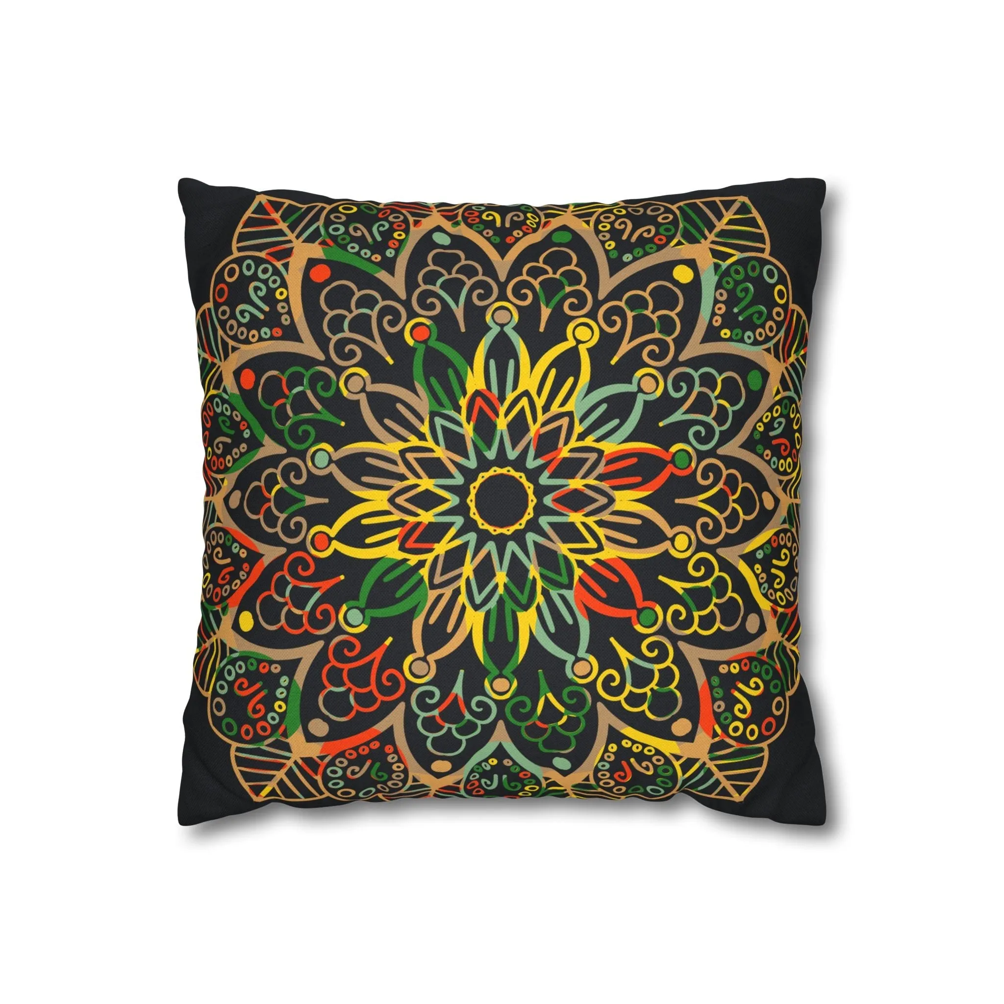 Handmade Mandala Art Pillowcase - Dark Charcoal Blue