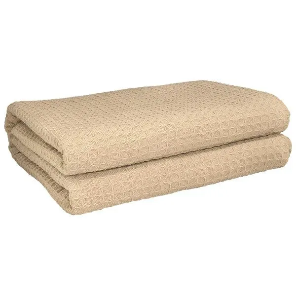 Herringbone & Honeycomb Weave Cotton Thermal Blanket 2 PK