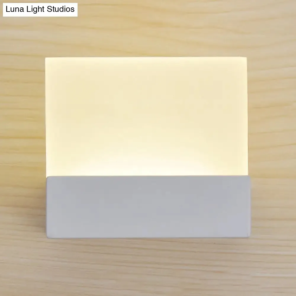 Minimalist LED Acrylic Slab Sconce Light - Warm/White Wall Lighting Solution