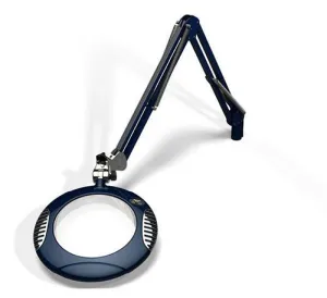 OC White 62400-4-SB Green-Lite&reg; LED Magnifier with 7.5" Round, 4 Diopter Lens & Edge Clamp, Spectre Blue