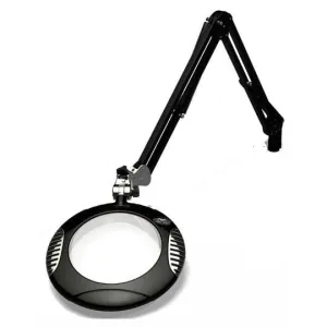 OC White 62400-5-B Green-Lite&reg; LED Magnifier with 7.5" Round, 5 Diopter Lens & Edge Clamp, Carbon Black