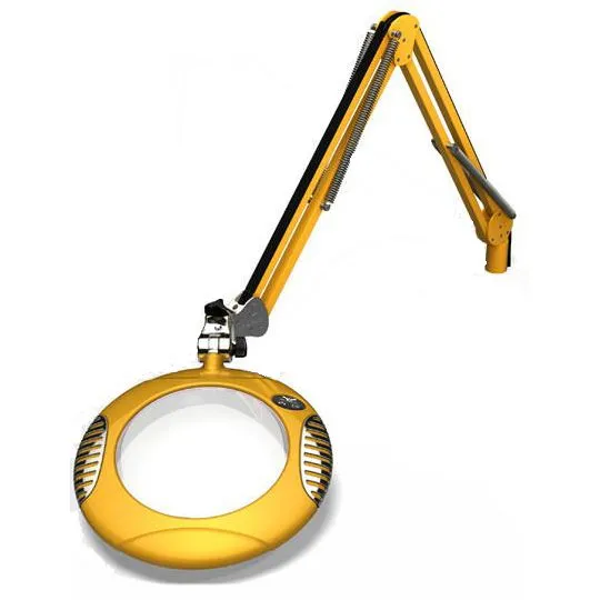 OC White 62400-5-BY Green-Lite&reg; LED Magnifier with 7.5" Round, 5 Diopter Lens & Edge Clamp, Blazing Yellow