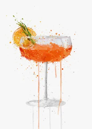 Orange Cocktail Wall Art Print