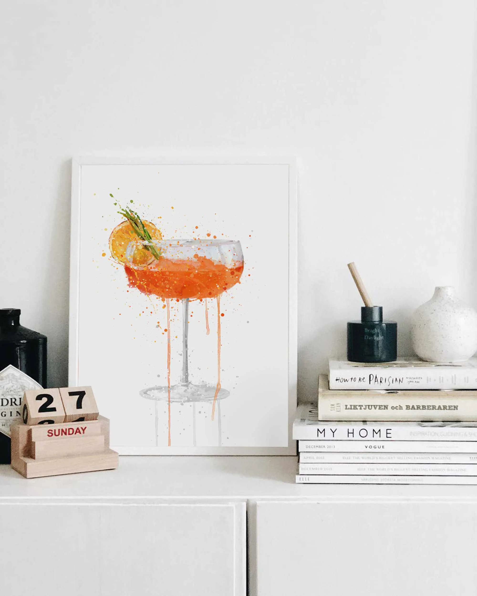 Orange Cocktail Wall Art Print