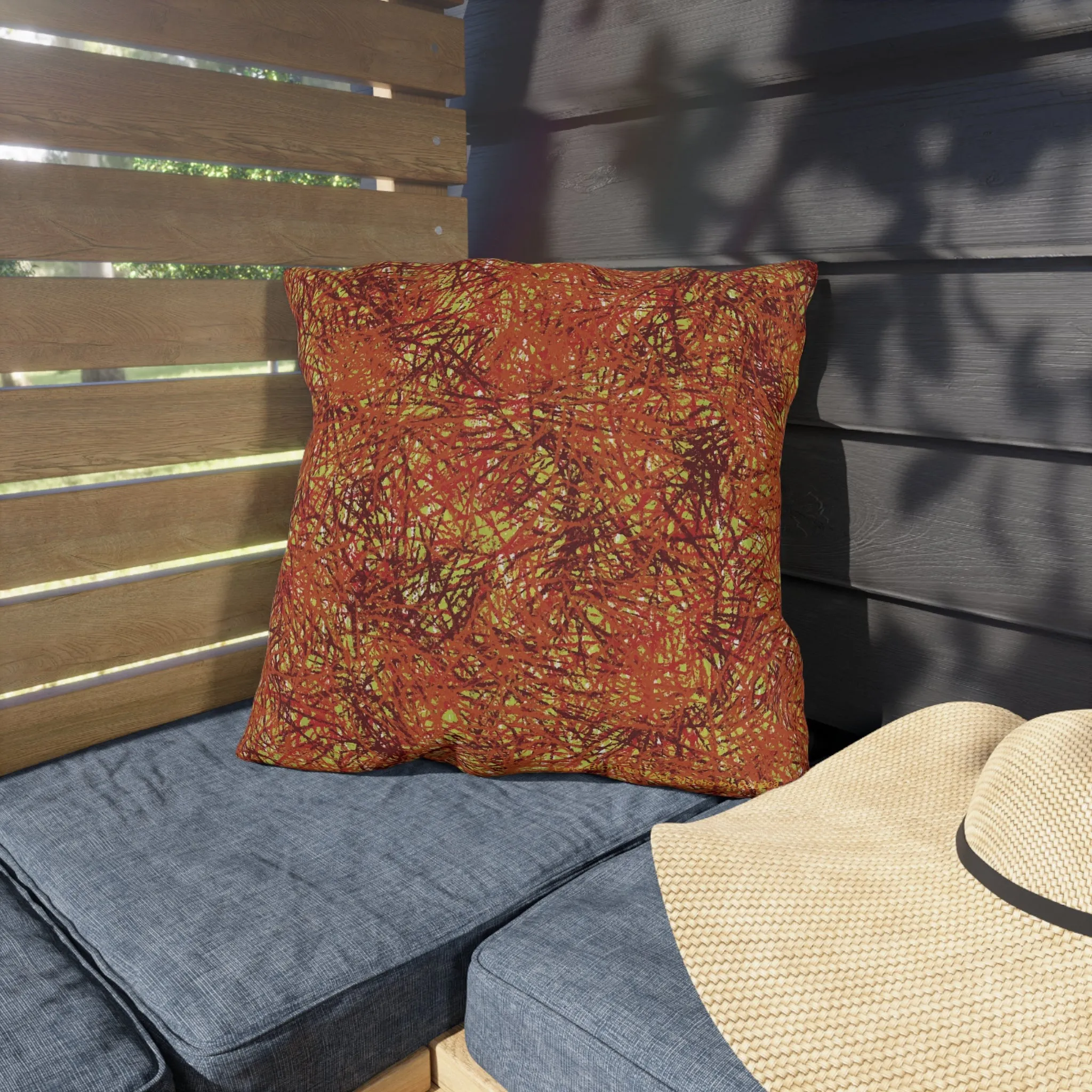 Outdoor Throw Pillows - Fall 3 - Autumn Twigs