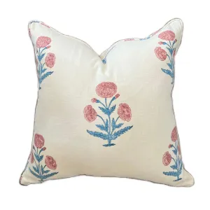 Poppy Hand Block Pillow