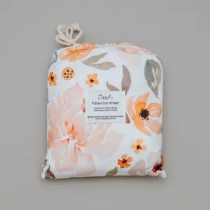 *PRE-ORDER* Waterproof Cot Sheet - Peony Pop