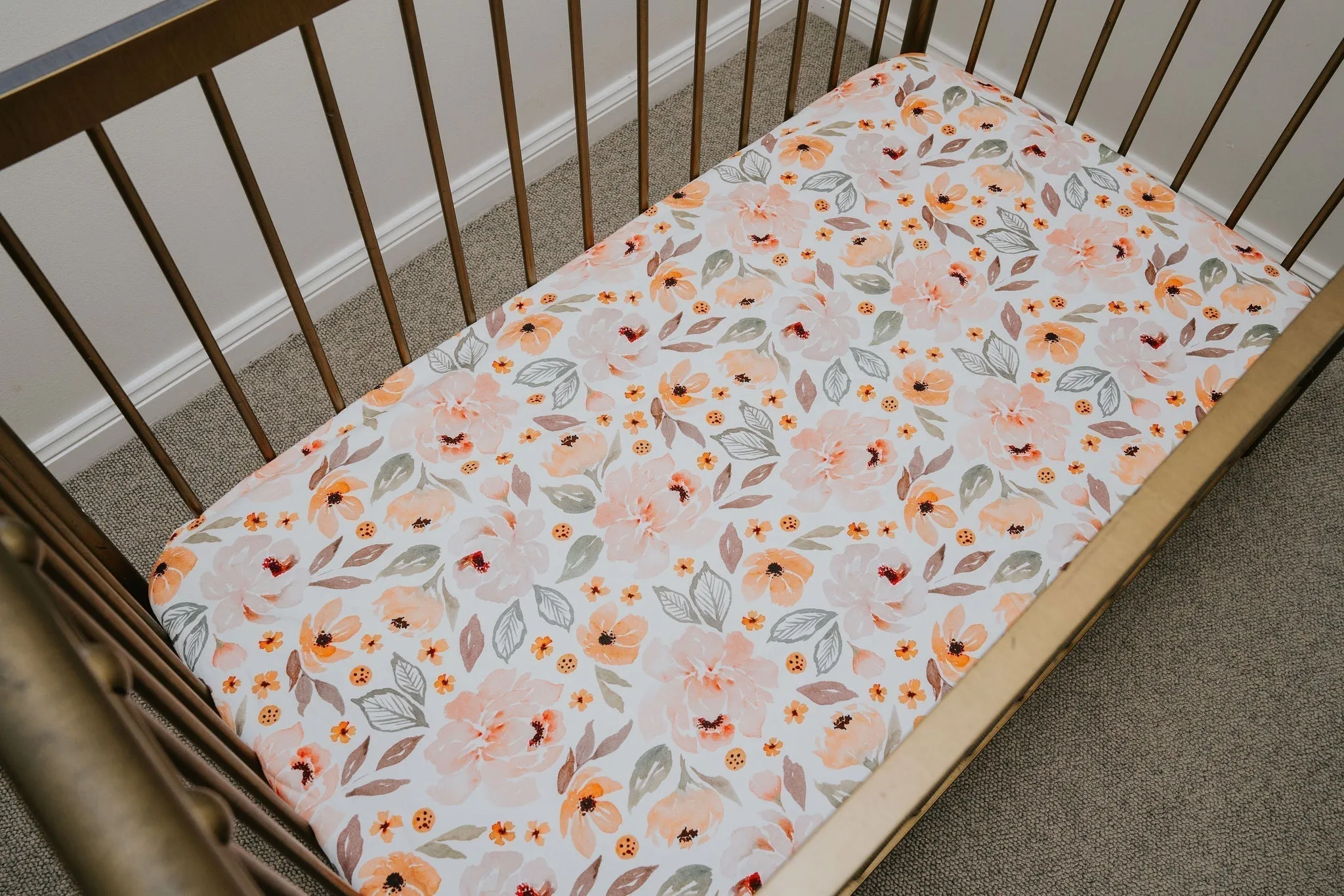 *PRE-ORDER* Waterproof Cot Sheet - Peony Pop